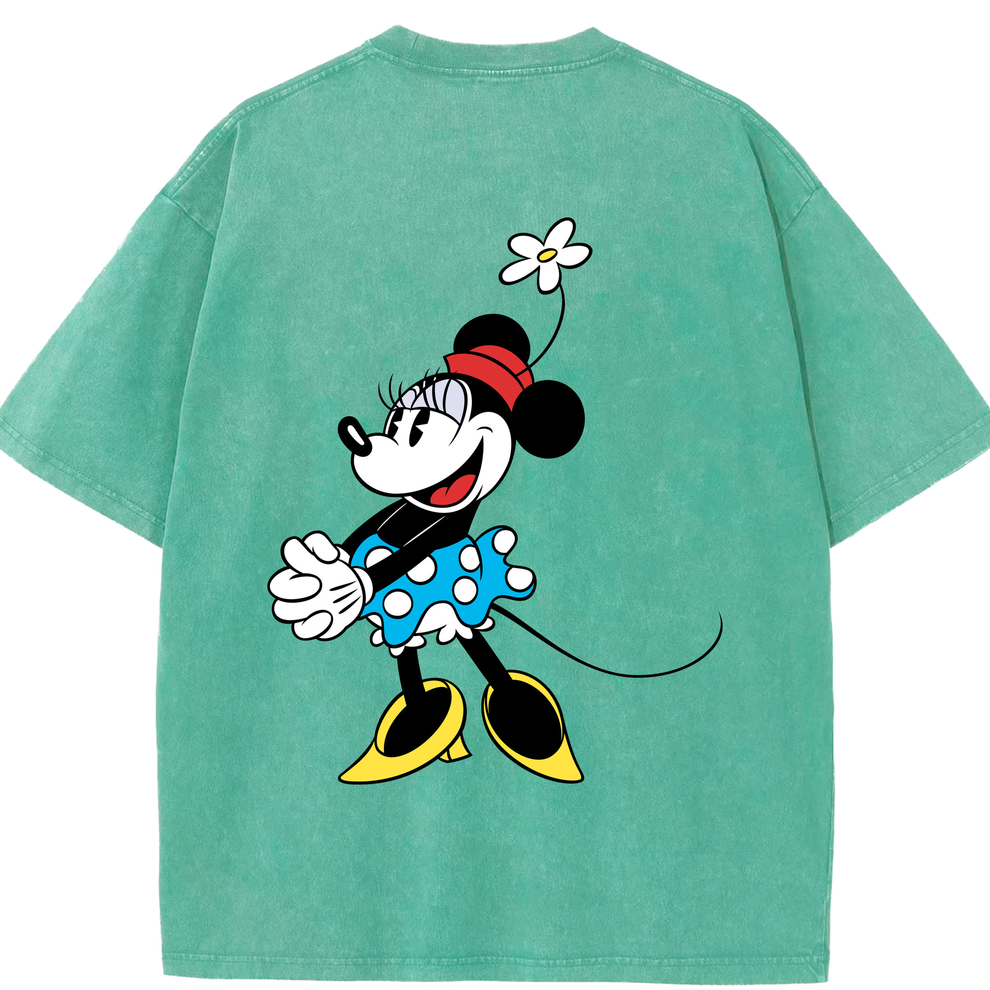 （画像用） ミッキーマウス Mickey Mouse 綿100% ヴィンテージ風 半袖Tシャツ（背面プリント）